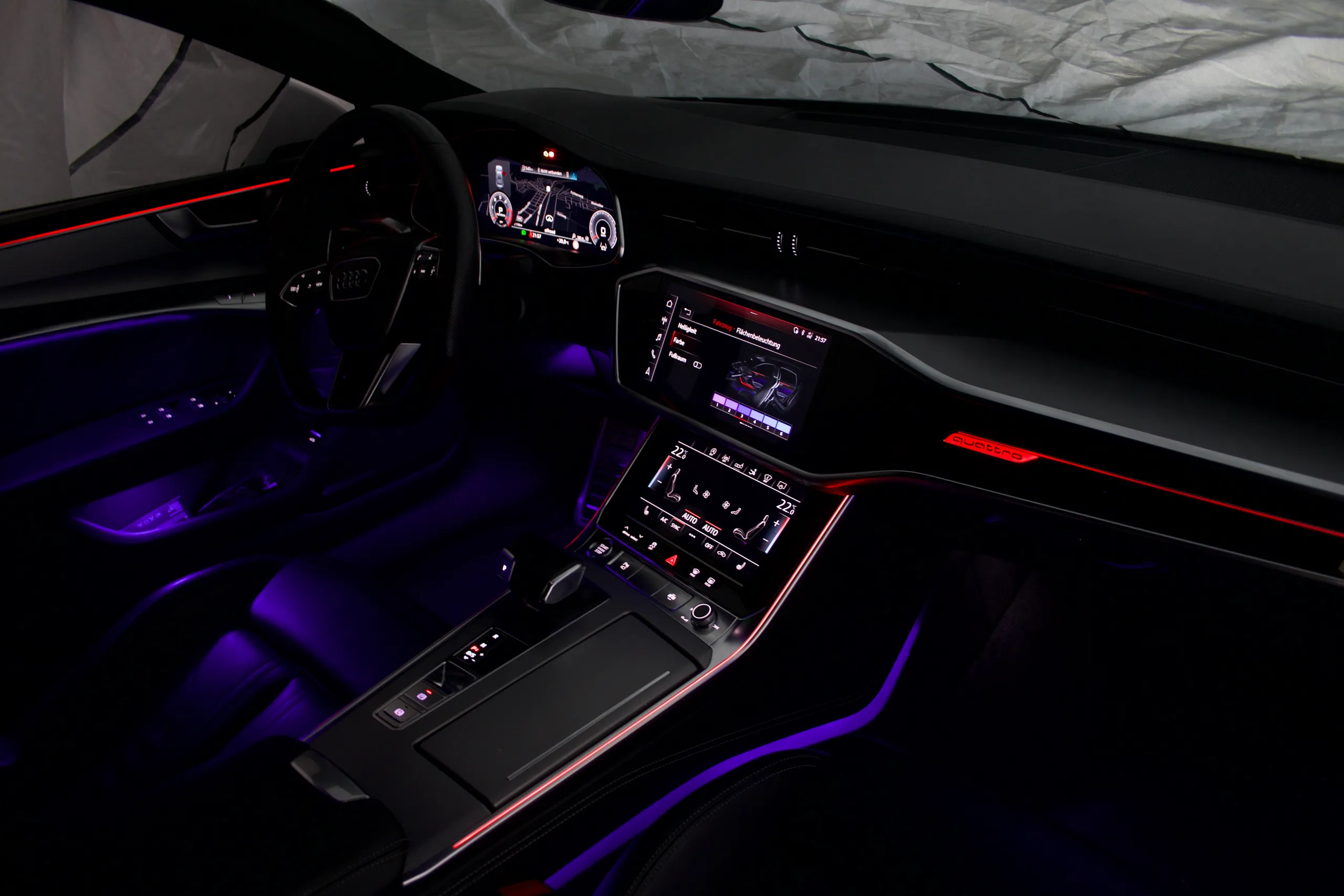 Audi A6 C8 30 Farben Ambientebeleuchtung Linien und Flächen